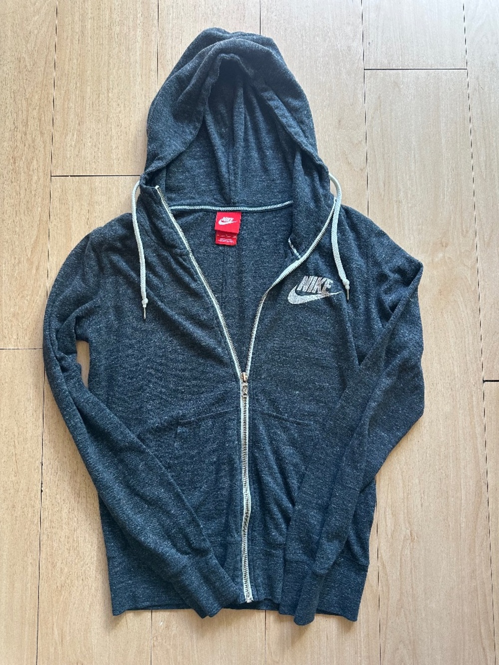 Nike Gym Vintage Full-Zip Hoodie Womens S Dark Gray
